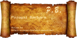Pozsgai Barbara névjegykártya