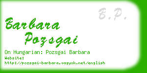 barbara pozsgai business card